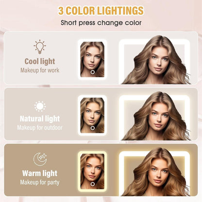 AuraMirror™ Jewellery Organizer with LED Mirror